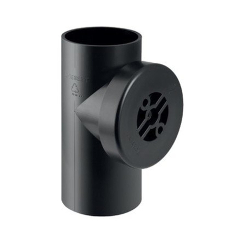Geberit afvoer PE - fitting - toezichtstuk - 90 graden - met rond deksel - 160 SW30195