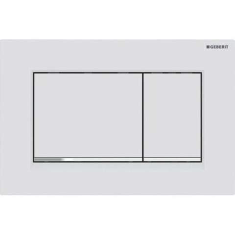 Geberit Sigma20 bedieningsplaat - 2-toets spoeling - rechthoekige knoppen - matwit/easy-to-clean - dualflush - mat wit SW242683