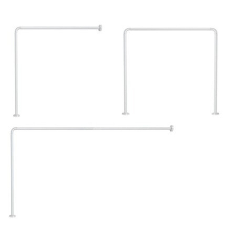 Gedy tringle de rideau de douche angle version D 25 mm aluminium blanc recoupable sur mesure configurations possibles 90x90cm 80x170cm ou 90x85x90cm SW283469