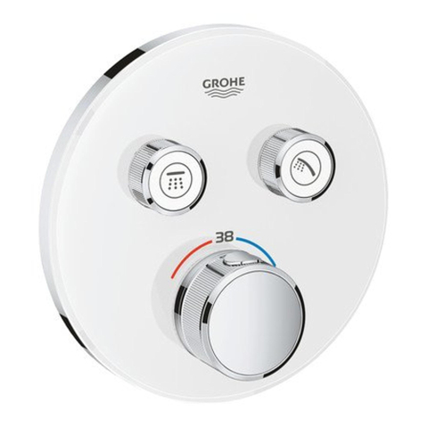 GROHE Smartcontrol Partie de finition pour robinet de douche encastrable thermostatique avec inverseur 2 voies rond blanc SW104926