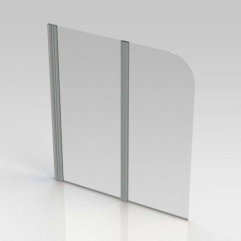 Nemo Start Pannello badwand - 120x140cm - 2-delig - inbouwmaat 1200-1210mm - helder - veiligheidsglas 5 - profielen - aluminium - 2delig - gepolijst SW286707