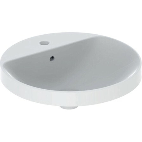 Geberit VARIFORM wastafel - met kraanbank - met kraanopening - rond D - 48cm - kraanopening gecen - wit SW421998