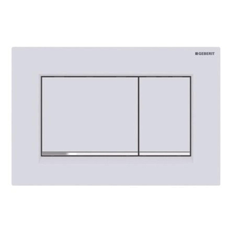 Geberit Sigma20 bedieningsplaat - 2-toets spoeling - rechthoekige knoppen - matwit/easy-to-clean - dualflush - mat wit SW242683