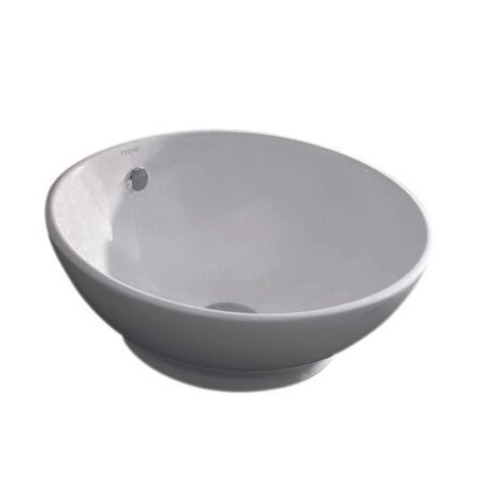 Nemo Spring Pilar wastafel - 41x17.4cm - opbouw - porselein - rond - wit - zonder kraangat - met overloop SW286346