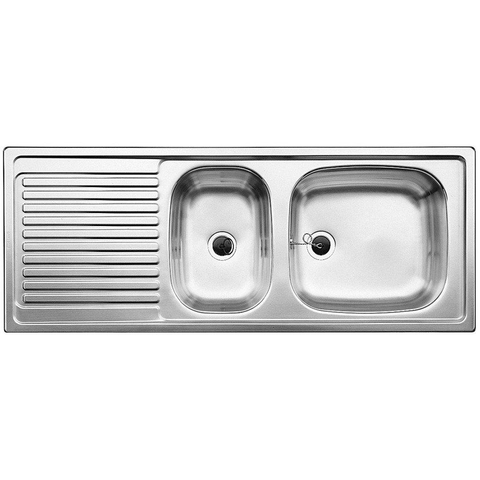 Blanco Top EZS Évier encastrable - 110x43.5cm - épaisseur 0.8mm - clips de fixation réversibles - acier inoxydable SW69670
