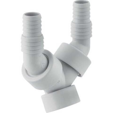 Geberit dubbel aansluitstuk - voor vaat- en wasmachines - 4/4" - 83mm - kunststof - alpien wit SW30032