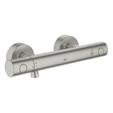 Grohe Grohtherm 1000 Cosmopolitan M Douchekraan - thermostatisch - met koppelingen - EcoJoy - volumegreep met ecobutton - Supersteel (RVS) SW73273