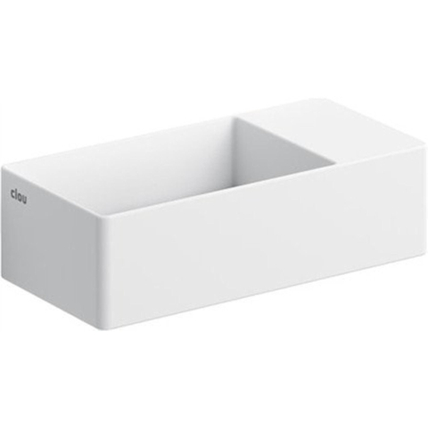 Clou Aluite fontein - 35x18x10cm - rechthoek - kraangat rechts - mat wit SW106246