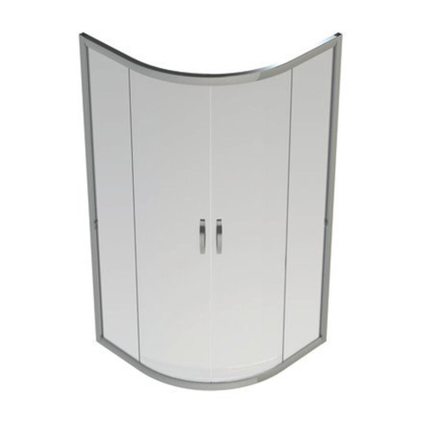 GO par Van Marcke Belo quart de rond accès d'angle avec portes mortier jointuresantes 90x90x190cm 6mm verre easy clean profils en aluminium chromé réglable 865890mm SW292830