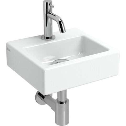 Clou InBe fonteinset – 29x27x9 cm – keramiek wit – kraangat midden – chromen kraan SW9801