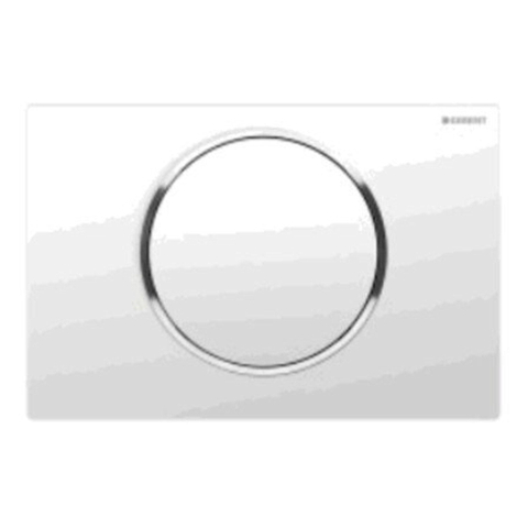 Geberit Sigma10 bedieningsplaat - spoel-stop spoeling - rond - wit glans chroom 0730024