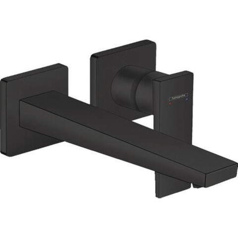 Hansgrohe Metropol 1 greeps wastafelkraan - afbouwdeel - met voorsprong 225 mm en afvoerplug - mat zwart SW358665