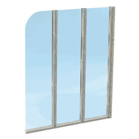 Nemo Start Star badwand - 120x140cm - 3-delig - inbouwmaat 1200-1210mm - helder - veiligheidsglas 5 - profielen - 3delig - wit omkeerbaar SW286402