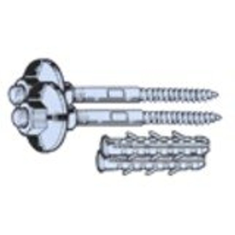 RAM wastafel bevestiging set samenstelling 2 pluggen R14 2 draadpennen staal verzinkt 2 nylon kraagmoeren SW293490