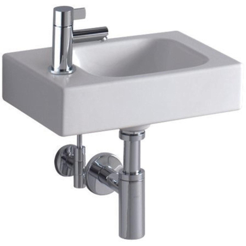 Geberit ICon fontein - 38x28x13.5cm - 1 wasbak - 1 kraangat Links - zonder overloopgat - keramiek - glans wit SW89976