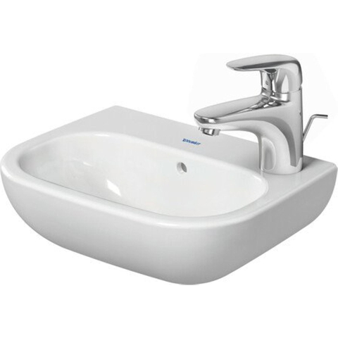 Duravit D-code Fontein - 36x27 cm - met kraangat links - met overloop - wit 0296238