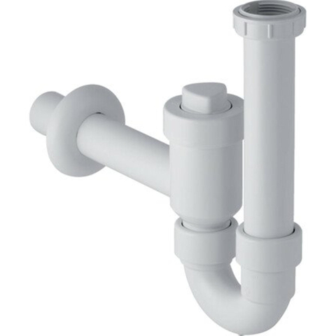 Geberit buissifon - voor wastafel - met bolventiel - 6/4" x 5/4" - D - 40mm - waterslothoogte - 70mm - wit 0730333