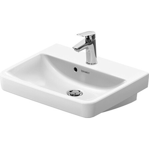 Duravit No.1 - No.1 - wastafel - 500mm - met overloop - 1 kraangat midden - hoogglans wit SW723751