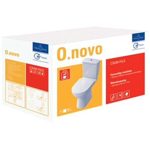 Villeroy & Boch O.novo combipack duobloccombinatie - met quickrelease en softclose zitting ceramic alphin - White Alpine (glans wit) 0124170