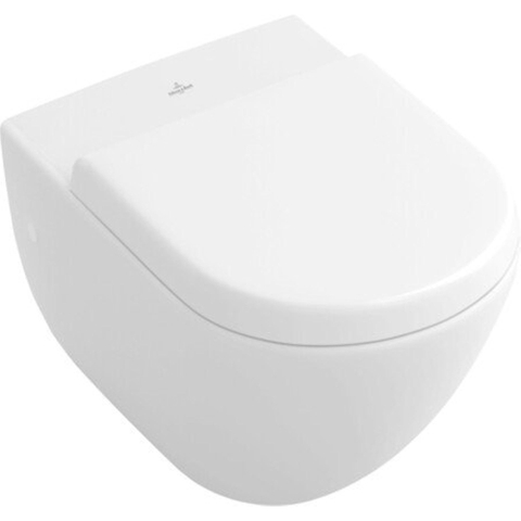 Villeroy & Boch Subway wandcloset - 56cm - met spoelrand - vlakspoel - zonder zitting - White Alpine (glans wit) 0123065