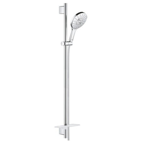 GROHE Rainshower SmartActive 150 Ensemble barre de douche - 90cm - douchette ronde - 3 types de jets - flexible de douche lisse - avec porte-savon - chrome SW452504