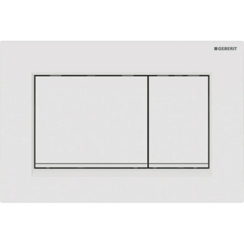Geberit Sigma20 bedieningsplaat - 2-toets spoeling - rechthoekige knoppen - wit/matwit - dualflush - glans wit SW420211