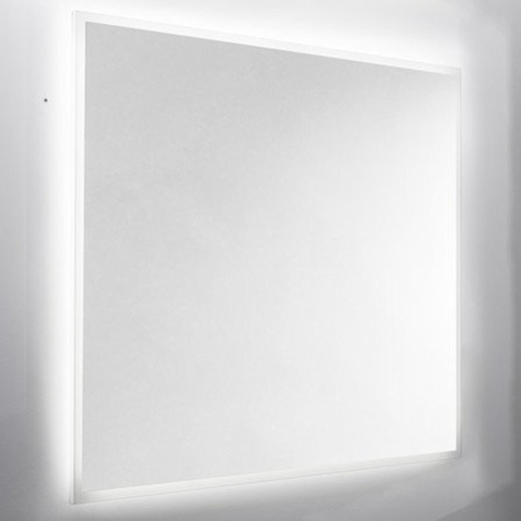 Nemo Spring Destra spiegel - recht - met plexi - 80 x 60cm - gezandstraald - antidamp - 80x60cm rechthoek - LED SW418087