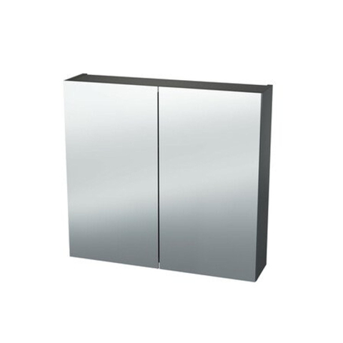Miroir Armoire Nemo Spring Nebulo - 200x65x17.8cm - 4 portes - étagères en verre - avec prise - sans interrupteur - couleur : H1199 ST12 Chêne Thermo Noir SW636902