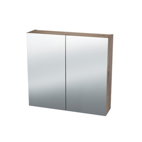 Nemo Spring Nebulo spiegelkast - 60x65x17.8cm - 1 deur glazen leggers - met stopcontact - enkelzijdige spiegeldeur - Royal Vanille SW646776