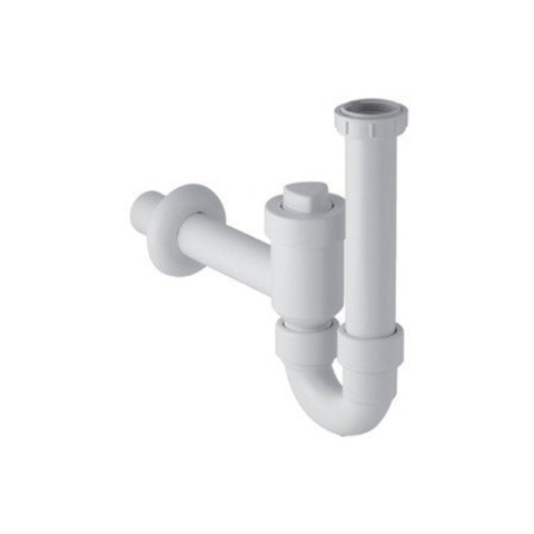 Geberit buissifon - voor wastafel - met bolventiel - 6/4" x 5/4" - D - 40mm - waterslothoogte - 70mm - wit 0730333