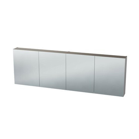 Nemo Spring Nebulo luxe spiegelkast - 180x65x17.8cm - 4 dubbelzijdige spiegeldeuren - glazen leggers - met stopcontact - zonder schakelaar - Cashmere SW636982