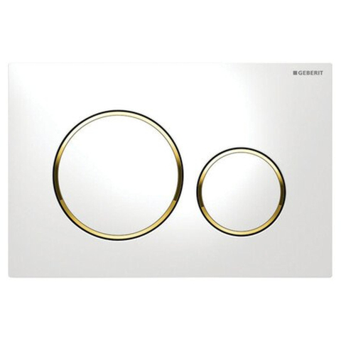 Geberit Sigma20 bedieningsplaat - 2-toets spoeling - ronde knoppen - dualflush - wit goud SW53744