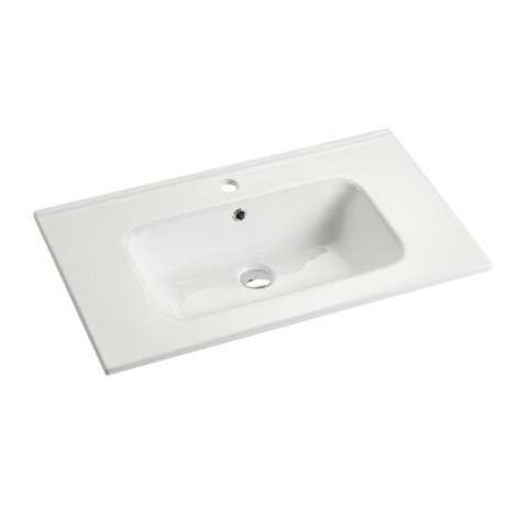 Nemo Go meuble lavabo 80x45x1,7cm 1 évier intégré 1 trou de robinetterie porcelaine blanc brillant SW418013