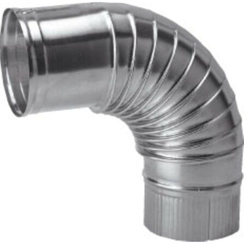 Burgerhout rookgasafvoerbocht Ø110mm 90° Aluminium enkelwandig plooi 1420690
