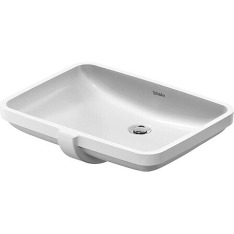 Duravit No.1 Halfinbouwwastafel - 55x45.5cm - zonder kraangat - met overloop - glans wit SW723716