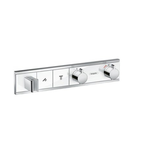 Hansgrohe Rainselect Afbouwdeel - voor inbouw douchekraan - thermostatisch - voor 2 functies - met handdouchehouder - 45.6x90cm wit/chroom - thermostaat - wit chroom SW157085