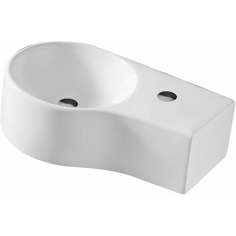 Nemo Spring Bali II handwasbakje - 44x27.5cm - wandmontage - porselein - wit SW286374