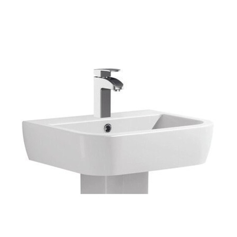 Nemo Spring Sun wastafel - 56x45cm - porselein - voorgeboord centraal kraangat - met overloop - wit SW285823