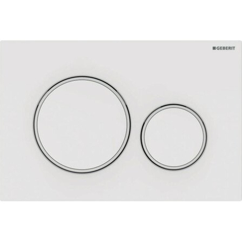 Plaque de commande Geberit Sigma20 - chasse d'eau à 2 boutons - boutons ronds - blanc/mat blanc/blanc SW420641