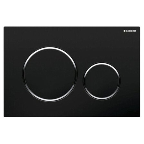 Geberit Sigma20 bedieningsplaat - 2-toets spoeling - rond - dualflush - mat zwart chroom SW242681