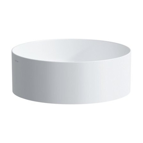 Laufen Living lavabo carré saphir rond 38x38cm sans trou pour robinet sans trop-plein blanc 0192327