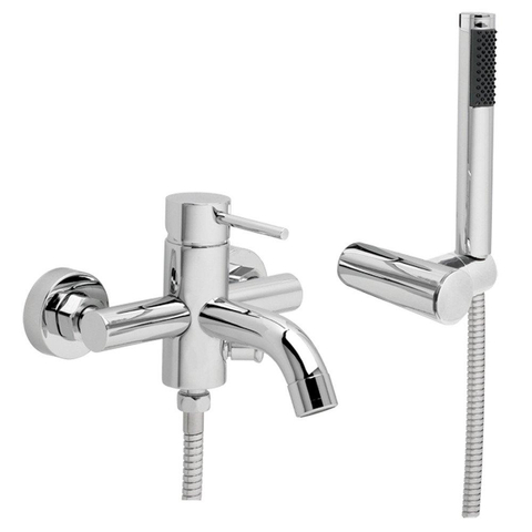 GO by Van Marcke Cocoon mitigeur bain-douche complet avec douchette entraxe 15 cm disques céramiques avec rosaces et raccords en S SW286863