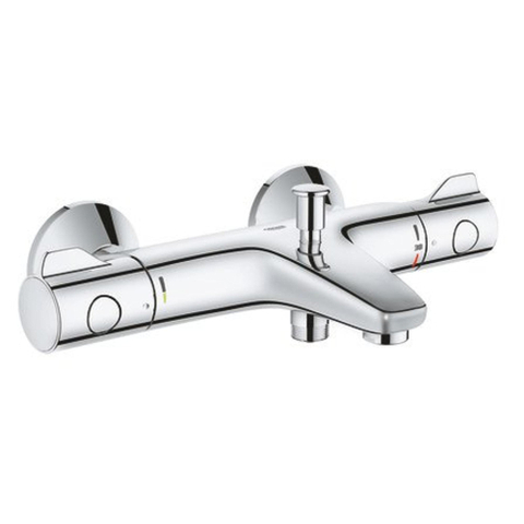 Grohe Grohtherm 800 Badkraan - thermostatisch - met omstel - met koppelingen - EcoJoy - volumegreep met ecobutton - chroom 0442502