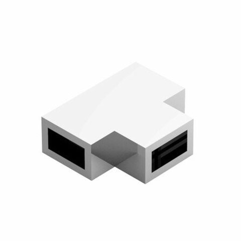Fortifura Galeria Van Marcke - T-verbindingstuk - voor combinatie van stabilisatiestangen tussen vaste wand - met zijwan - mat wit SW541263