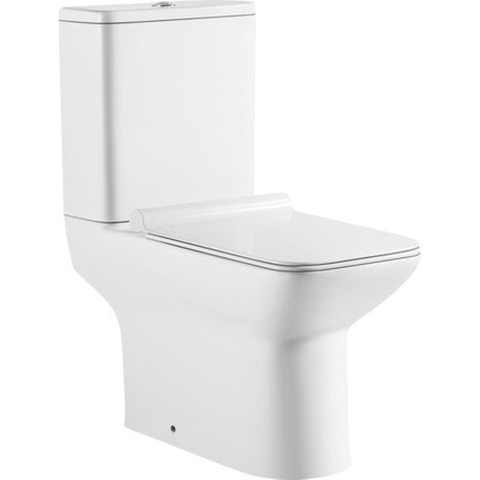 Nemo Go Ike PACK staand toilet H(PK) uitgang 18 cm reservoir met Geberit spoelmechanisme 36 L vierkant porselein wit met dunne softclose en takeoff zitting TWEEDEKANS OUT10282