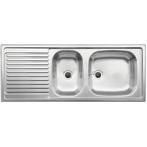 Blanco Top EZS Évier encastrable - 110x43.5cm - épaisseur 0.8mm - clips de fixation réversibles - acier inoxydable SW69670