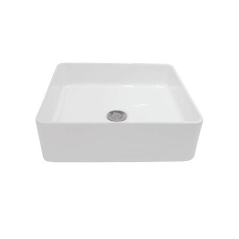 Nemo Spring Sun vierkant wastafel opbouw 400x400x120 mm porselein wit afvoergat diameter 45 mm zonder overloop zonder kraangat OUTLETSTORE STORE33409