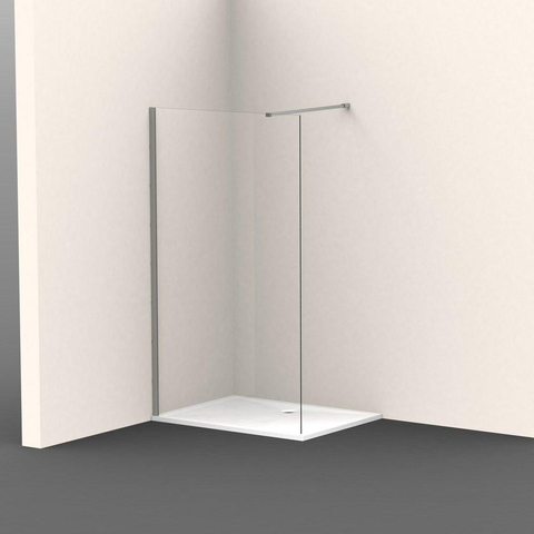 FugaFlow Eccelente Douche à l'italienne en verre - 80x200cm - verre clair - chrome SW1468454