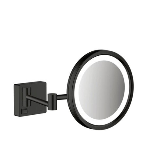Hansgrohe AddStoris miroir grossissant – rond Ø 16 cm – Éclairage LED – grossissement 3x – Noir mat SW651621