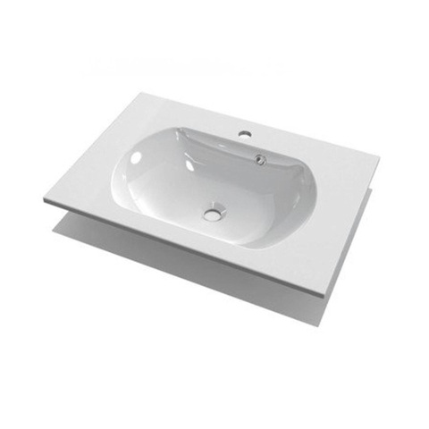 Nemo Start Neva Plan lavabo pour meuble 90x50x1.5cm avec une vasque intégrée marbre artificiel blanc SW288968